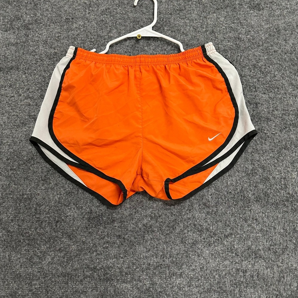 Nike Athletic Shorts Womens Size S Orange Tempo Running Mesh Inset Brief Liner